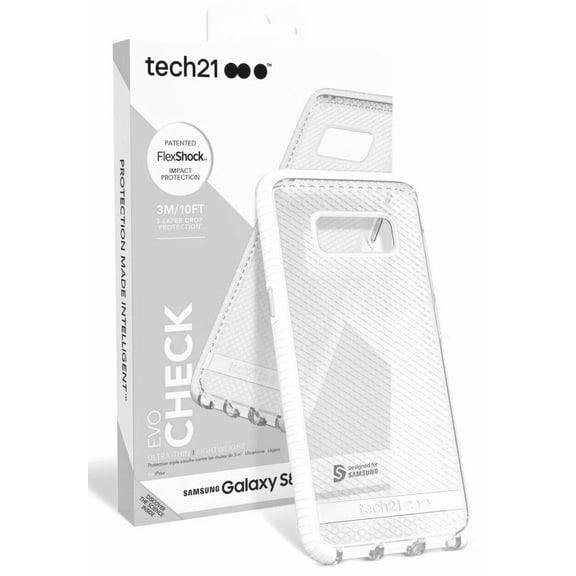 Tech21 Evo Check Flexible Protective Case for Samsung Galaxy S8 - Clear / White