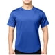 thumbnail image 2 of Camisas Elvqul Hombre Manga Corta Azul Casual Gym de Color Sólido Cuello Redondo, 2 of 8