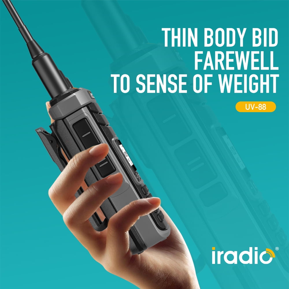Iradio UV88 Walkie Talkie Two Way Radio Shortwave 2.3-26.1Mhz UV88 FM SW MW LW Radios Multi Band Type-C Reharger 1024 Channel