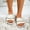 White, variant on Women's Flat Slippers Fashion Casual Round Head Sandals Summer New Style Chain Decoration Sandals Outdoor Flat Soft Bottom Beach Slippers