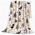 thumbnail image 2 of Cute Cartoon autumn celebration Cats Ghosts Bats Whimsical Trick-Or-Treat, Warm Flannel Blanket for Living Room and Bedroom, Playful Pet Portrait Pattern, Cat Lovers autumn celebration Gift, 2 of 9