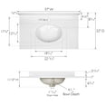 thumbnail image 3 of Design House Cultured Marble 37" x 22" Single Bowl Vanity Top with Backsplash and Single-Hole Mount, White, 3 of 22
