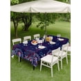 thumbnail image 4 of Outdoor Tablecloths with Umbrella Hole & Zipper, Independence Day Rectangle Tablecloth 52x70 Inch, Blue Fireworks US Flag Stars Sparklers Modern Waterproof Table Cloth, Patio/Pool Table Covers, 4 of 8