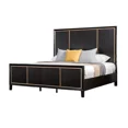 thumbnail image 5 of Queen Size Bed 2x Nightstands Espresso Panel Headboard Footboard 3pc Bedroom Set Contemporary Style, 5 of 10