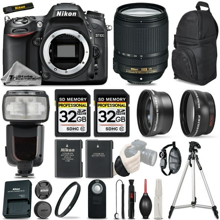 Nikon D7100 Digital SLR Camera 3 lens: 18-140mm VR + 64GB + Ultra Saving