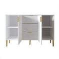 thumbnail image 4 of Castle Place Modern 45"L x 30"H Sideboard Accent Cabinet, White, 4 of 7