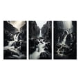 thumbnail image 2 of Designart "Ephemeral Beauty of the Waterfall Cascade II" Landscapes Wall Art Set Of 3 - Grey Waterfall Canvas Set For Living Room Decor, 2 of 7