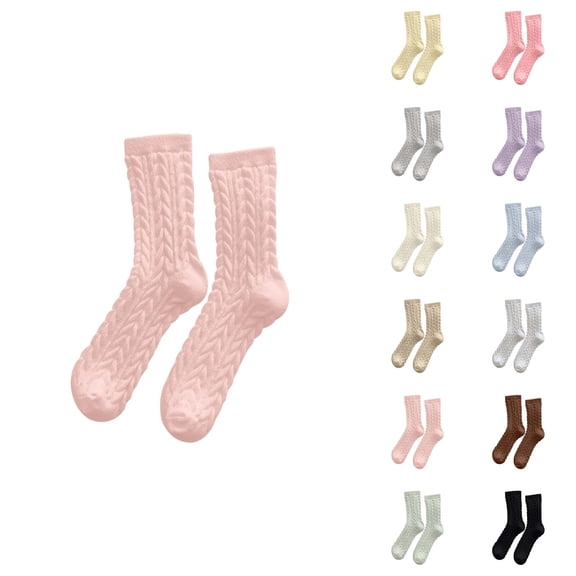 Fuzzy Socks for Women 2025 Winter Cable Knit Soft Cute Comfort Thermal Crew Socks