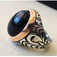 thumbnail image 3 of Black Onyx Mans Ring, Natural Black Onyx, December Birthstone, Silver Jewelry, 925 Silver Ring, Birthday Gift, Heavy Mens Ring, Arabic Design, Ottoman Style Ring, Christmas, Turkey Mens Signet Ring, 3 of 6