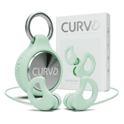 CURVD Silicone Earplugs + Travel Case Clip + Lanyard Bundle, Ear Plugs for Sleeping, Noise Cancelling, Reusable Earplugs for Sleep, Concerts, Noise Sensitivity, Work, & Hearing Protection (Mint)