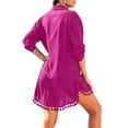 thumbnail image 2 of Shine Up Women Swimsuit Cover-up Shirt Tassel Beach Swimwear Summer Bathing Suit Dress, 2 of 4