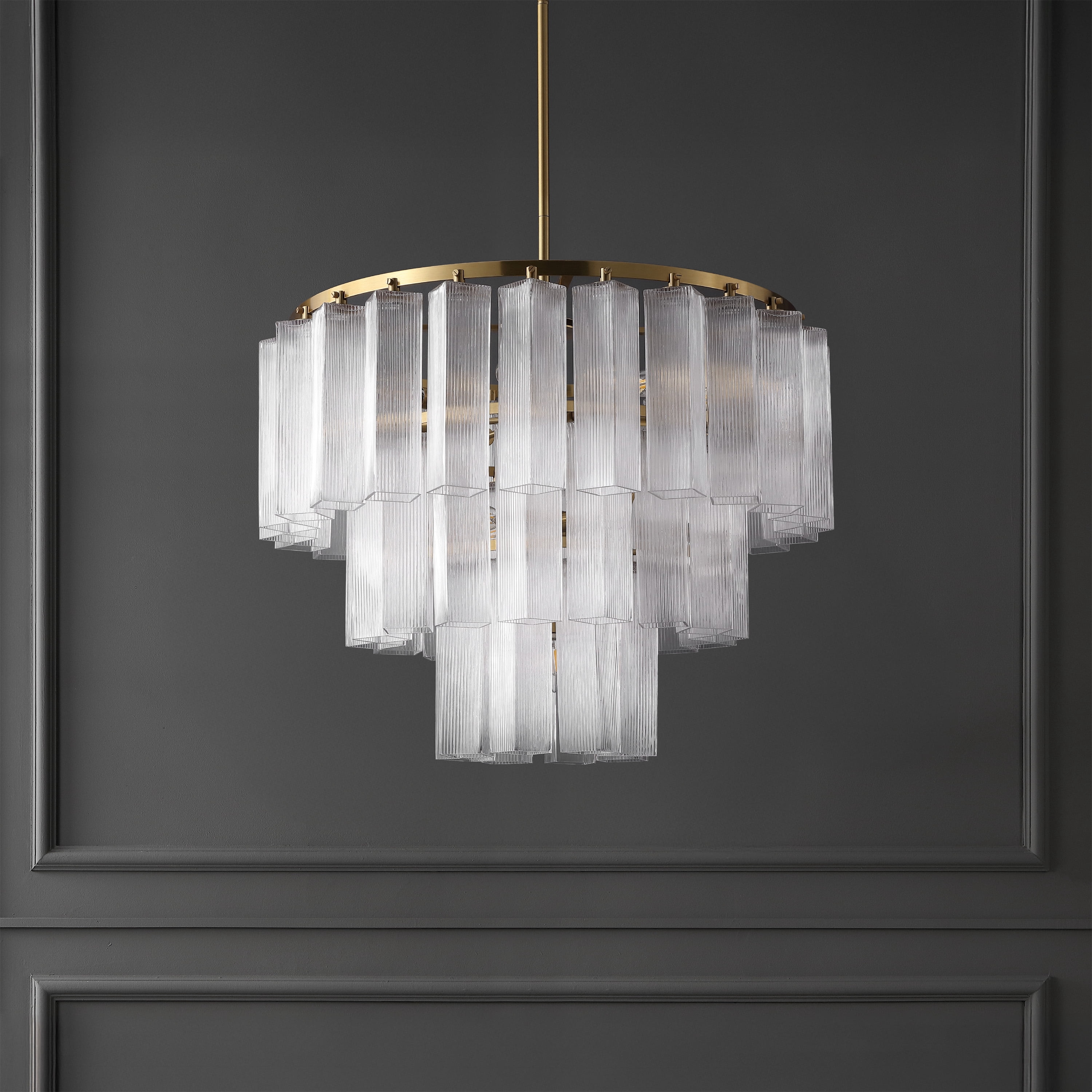 Safavieh Counture Kelcie Glass Chandelier, Clear/Gold
