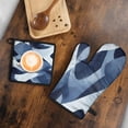 thumbnail image 5 of Blue and Grey Abstract Art Artwork Kitchen Oven Mitt and Pot Holder Sets 2 Pcs for Baking, Cooking and Grilling, Heat Resistant Up To 392 °F, 5 of 7