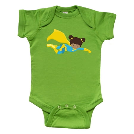 

Inktastic African American Girl Superhero Girl Yellow Cape Gift Baby Girl Bodysuit