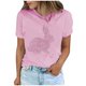 thumbnail image 2 of Tops de Cuello Alto para las Mujeres Amante Impreso Camiseta Cuello Redondo Manga Corta, Poliéster Spandex, 2 of 7