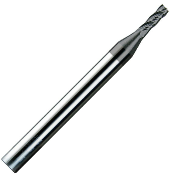 5/64" Diameter 4 Flute Single End 30 Carbide End Mill ALTiN Coated,1/4"Length of Cut, 1/8" Shank, 1-1/2" OAL