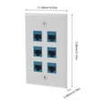 thumbnail image 2 of FRCOLOR 1 Set of Wall Ethernet Plate Wall-mounted Ethernet Wall Plate Office 6-port Outlet Ethernet Outlet, 2 of 8