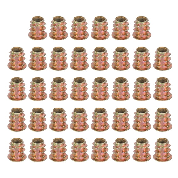 38 Pcs Threaded Inserts for Wood, Zinc Alloy M5 Thread Inserts Nuts 10mm Length