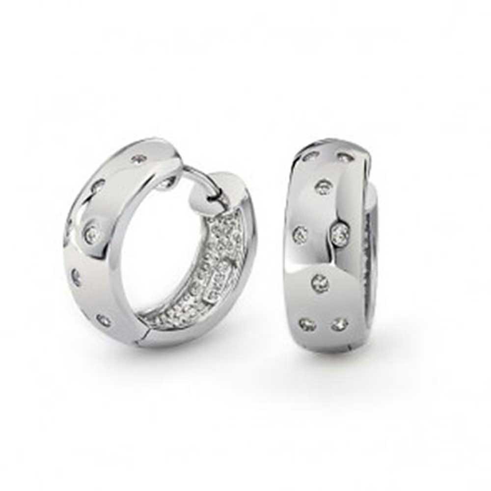 Sterling silver huggie hoop earrings with charm Clearance