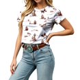 thumbnail image 3 of Arlun Western Cowgirl Printed T Shirts for Women Classic Crew Neck Short Sleeve Lightweight Going out Tops Casual Styling and Versatile Country Music Graphic Tee 2026 7-White XL, 3 of 6