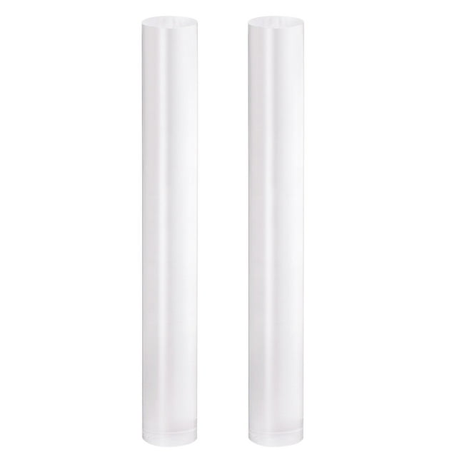 2uds Acrílico Arcilla Rodillo 8 " x 1" Sólido Anti-Adherente Plástico Redondo Tubo Rodillo Polímero Arcilla Barra Fondant Rodillo Pasador para Moldear, Esculpir, Transparente