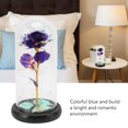 thumbnail image 4 of Flower Glass Dome Light, Romantic Beautiful LED Artificial Rose Glass Ornament Decorative Colorful Blue Practical  for Valentine's Day, 4 of 8
