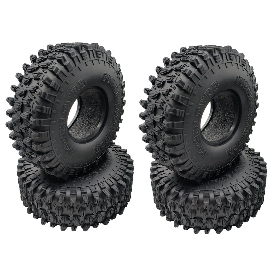 Fltaheroo 4PCS 120MM 1.9 Rubber Rocks Tyres Wheel Tires for 1/10 RC Crawler Axial SCX10 90046 AXI03007 TRX4 D90 TF2