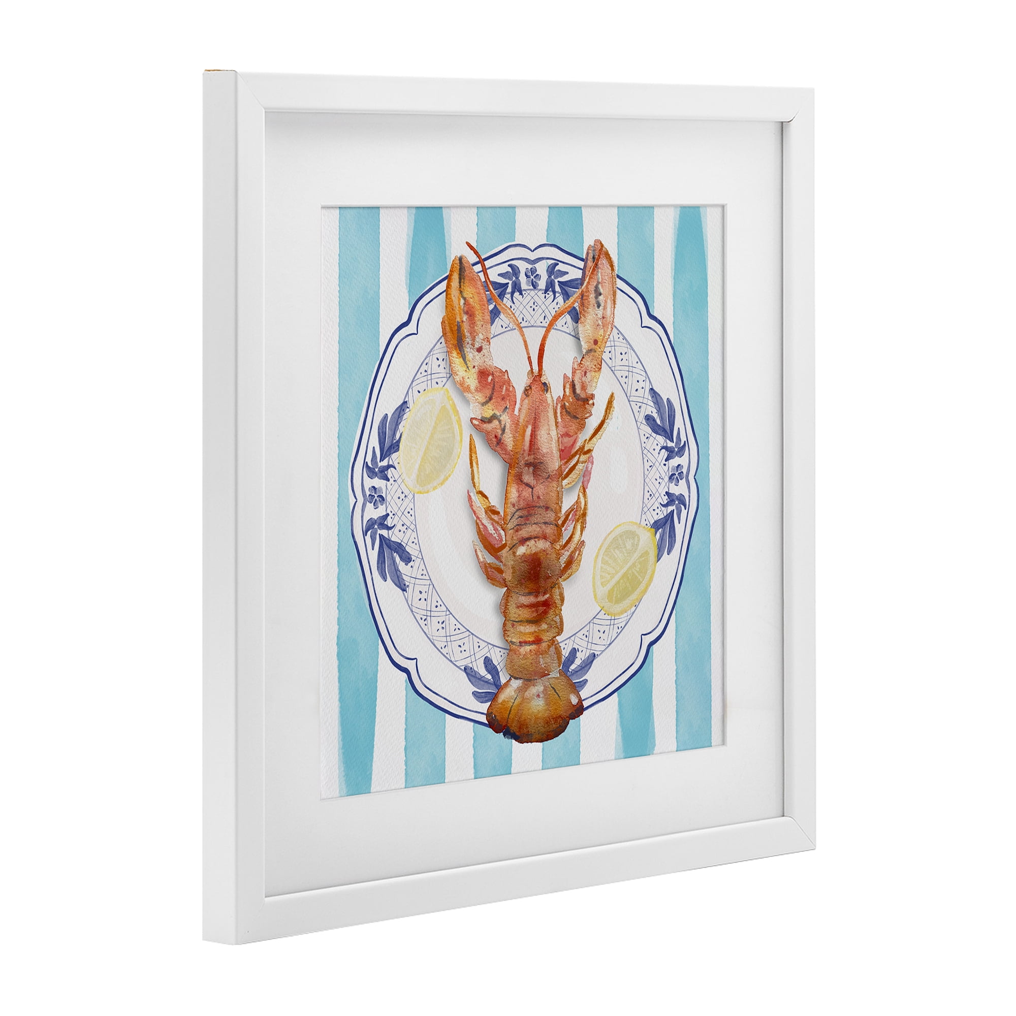 Stupell Industries Lobster Seafood Plate White Framed Print Under Glass, design by Christie Adams