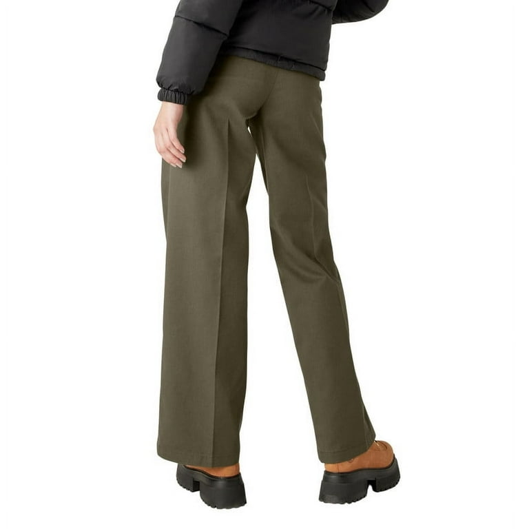 Dickies Women's Regular Fit Wide Leg Work Pants, Military