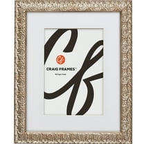 Craig Frames Versailles, 18x24 inch Silver Picture Frame Matted for a 12x18 Photo