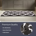 thumbnail image 2 of Lavish Home 28x54.5 Inch Bathroom Rug - Non Slip Cotton Bath Mat (Charcoal), 2 of 7