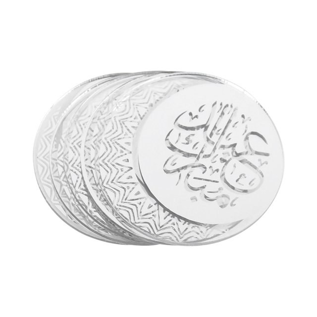 10 piezas/lote de adornos acrílicos para cupcakes Eid Mubarak, adornos dorados con espejo para tartas, suministros de decoración para fiestas musulmanas islámicas de Ramadán 2024