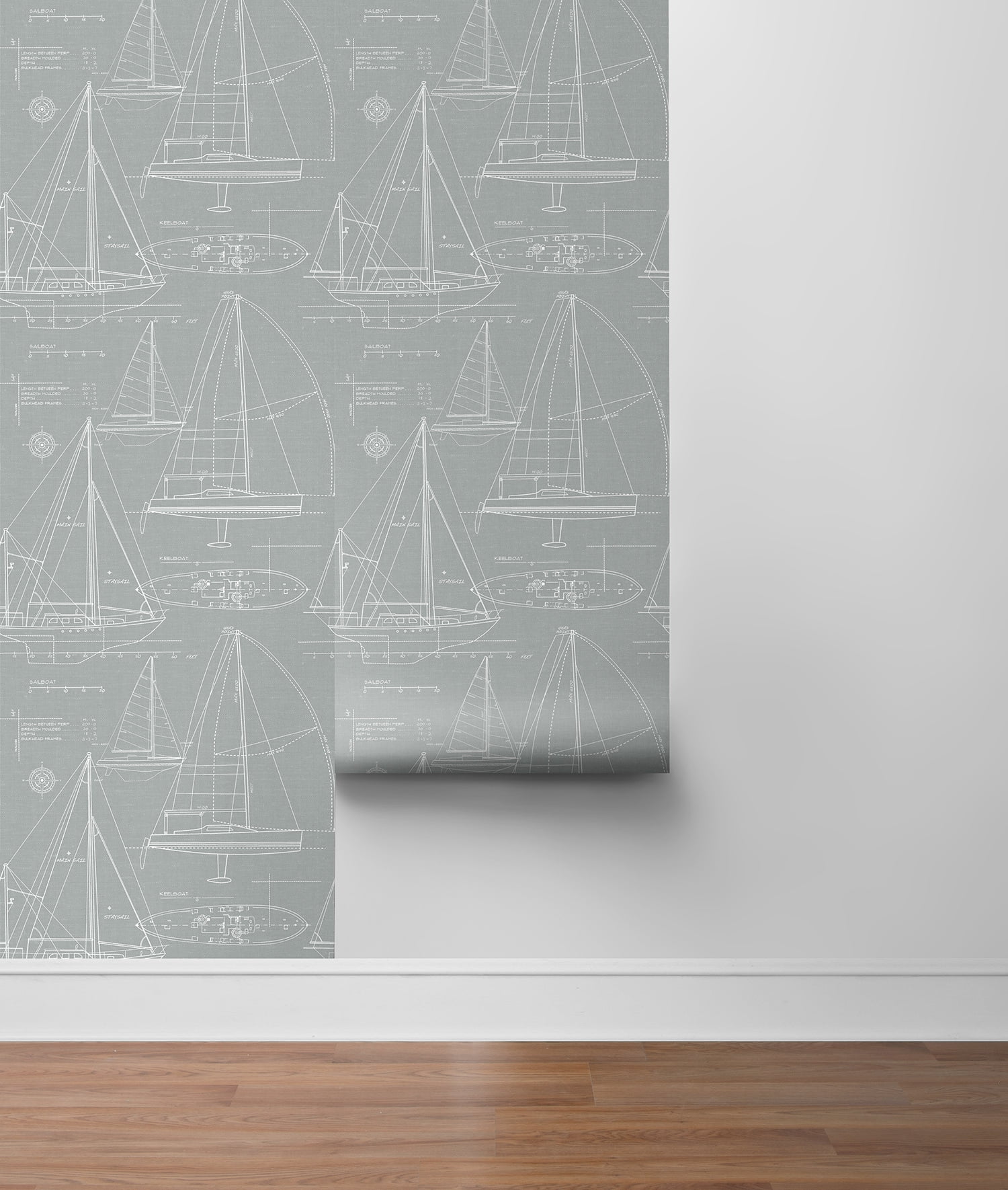 NextWall Gray Yacht Club Peel and Stick Wallpaper