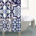 thumbnail image 4 of Blue Ethnic Geometric Patchwork Pattern Shower Curtain 36"x72" ,Bathroom Decorative Shower Curtains Set with 12 Hooks,Modern Waterproof Washable Shower Curtain, 4 of 6