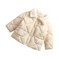 thumbnail image 2 of Abrigo de invierno elegante para bebé, con botones y solapa, chaqueta cálida para uso diario Beige 120cm Alto, 2 of 9