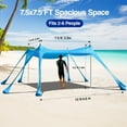 thumbnail image 4 of Rhino Valley Beach Tent Sun Shelter, Beach Canopy Tent Sun Shade UPF50+ Protection with 8 Sandbags 4 Stability Poles, Outdoor Beach Shade Canopy for Beach, Camping, Fishingach, Camping, Fishing, 4 of 10