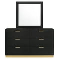 thumbnail image 3 of Caraway 6-drawer Bedroom Dresser with Mirror Black, 3 of 4