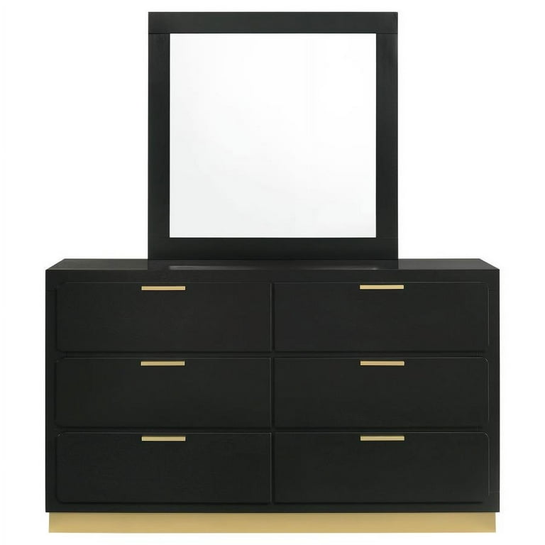 Caraway 6-drawer Bedroom Dresser with Mirror Black - Walmart.com