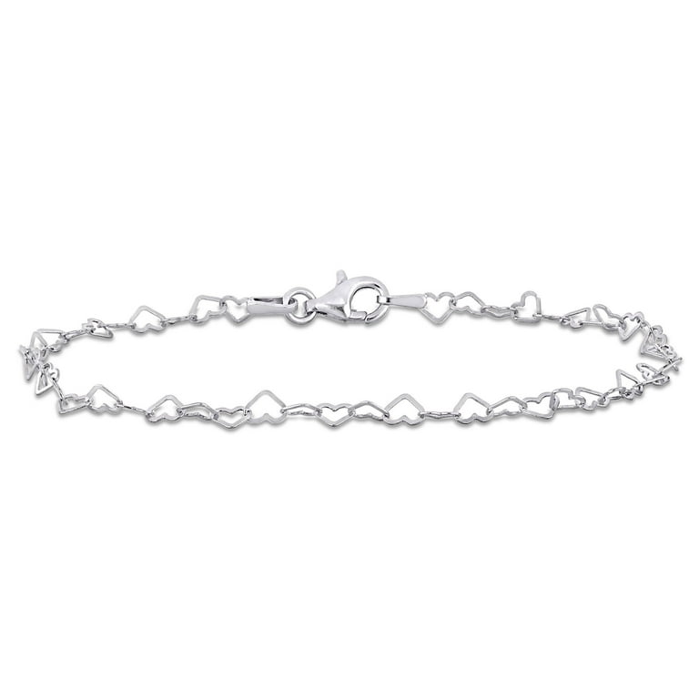 Silver heart on sale link bracelet
