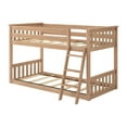 thumbnail image 3 of Max & Lily Twin over Twin Bunk Bed for Kids, Solid Wood Low Bunk Beds with Ladder, Pecan, 3 of 12
