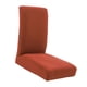 thumbnail image 1 of Funda de silla de comedor de poliéster elástica de color sólido, lavable, suave y gruesa. Café ligero, 1 of 7