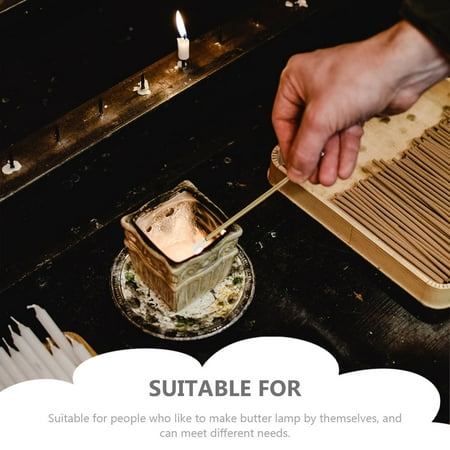 

1 Set of Floating Wick Holder and Oil Lamp Wick Set Replacement Wick Holder Fire Rod Set