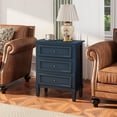 thumbnail image 4 of HLR Blue Modern 3-Drawer Nightstand with Storage, Already Assembled Wood Bedside Table End Table for Bedroom, Hallway, 4 of 7