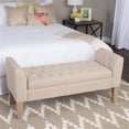 thumbnail image 2 of HomePop Kate Transitional Fabric Storage Bench and Settee in Cream, 2 of 10