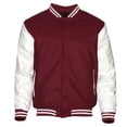 thumbnail image 2 of Maximos Men's LMJ Snap Button Front Classic Varsity Jacket Black White M, 2 of 2