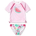 thumbnail image 1 of Tommy Bahama Girls' 2-Piece Rashguard and Swim Bottoms Set, Watermelon, 2T, 1 of 12