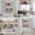 thumbnail image 6 of Farm Cow Kitchen Curtains Sets for Windows 24 Inch Length, Country Cabin Red Barn Animals Sunflowers Plaid Rod Pocket Window Treatments Tier Curtains and Valances Set for Bedroom/Bathroom, 6 of 8