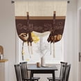 thumbnail image 3 of Vintage Coffee Time Tie Up Curtains for Windows, Adjustable Balloon Window Shades, Farmhouse Desserts Beige Burlap Kitchen Window Treatments Adjustable Roll Up Curtain for Basement/Nursery 52"x45", 3 of 8