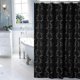 thumbnail image 4 of Cortina de ducha con diseño de pared negra resistente al agua y con ganchos para decoración de baño con estilo, 4 of 8