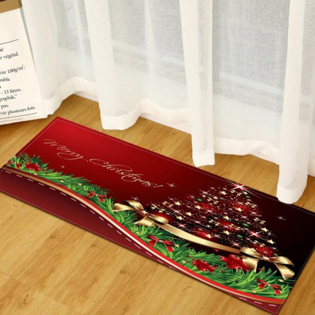 BIG SALES!!Home Decoration Carpet Christmas Runner Mat Non Slip